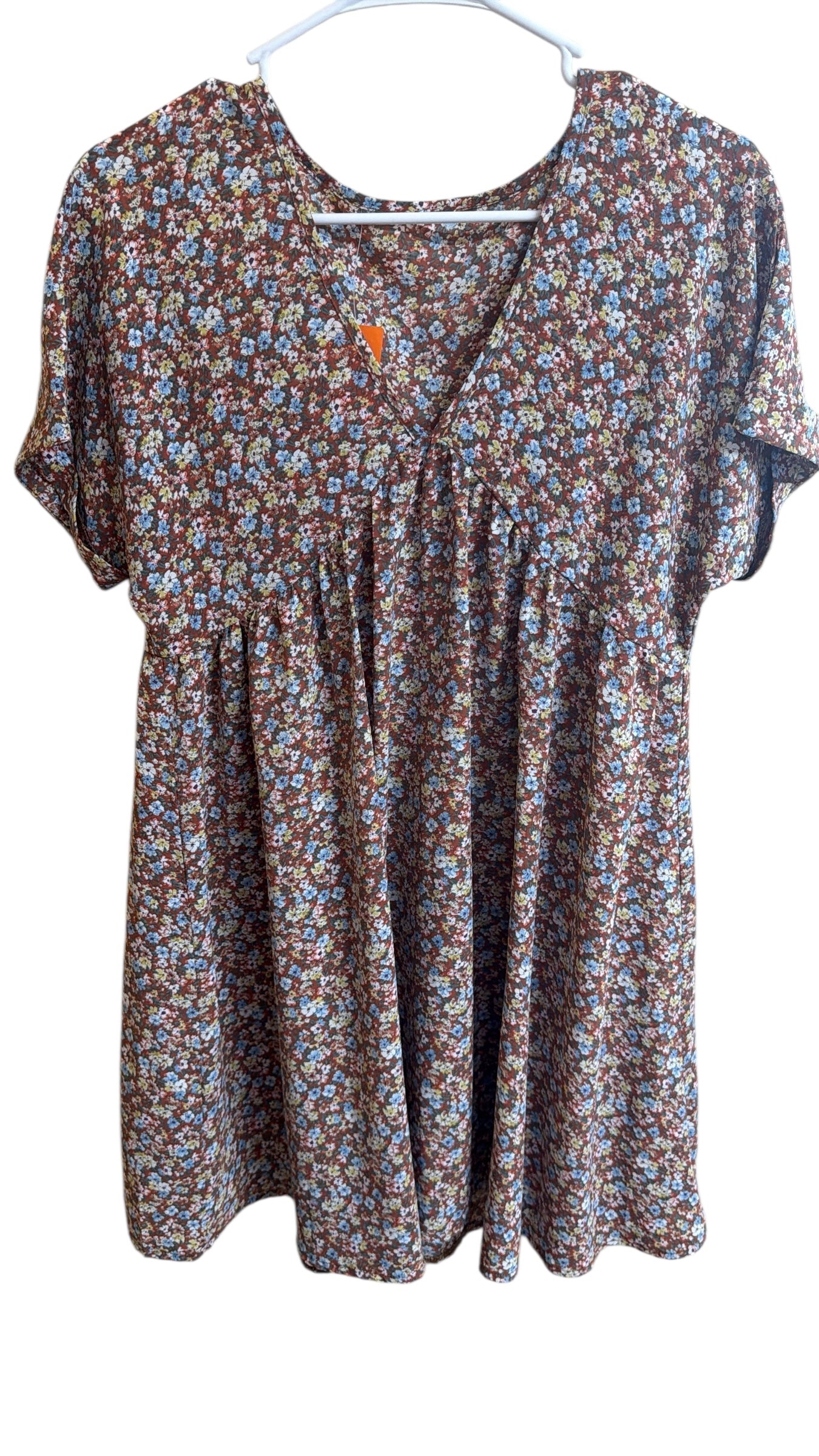 Floral v neck midi dress