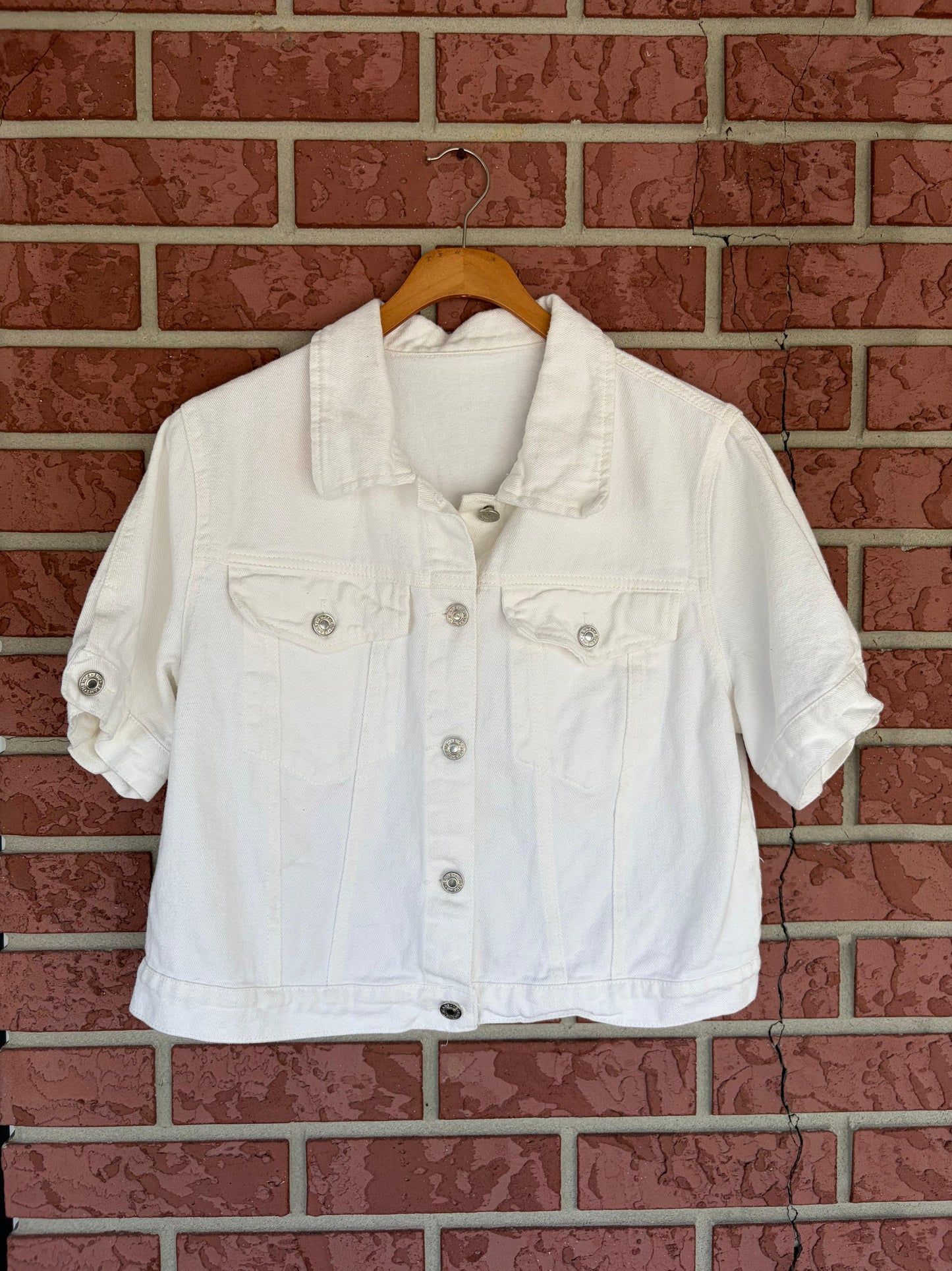 White Jean jacket short sleeves