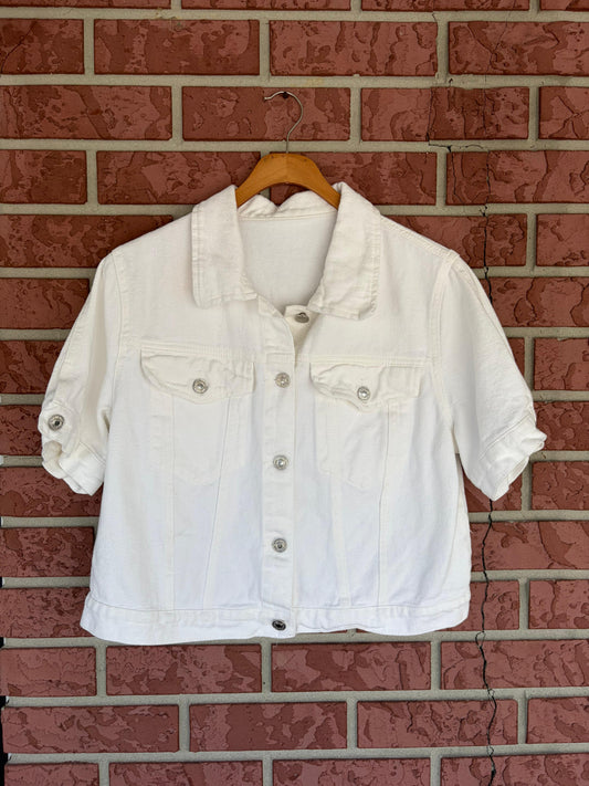 White Jean jacket short sleeves