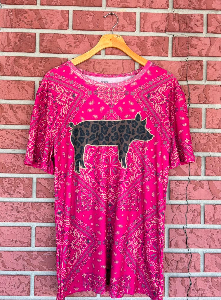 Crazy Train Bandana & Cheetah Print Pig Tee