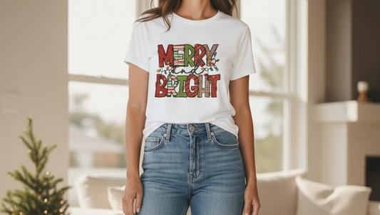 Merry and Bright lights tee