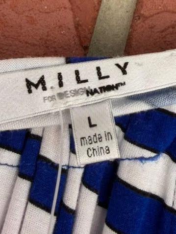 Milly blue white striped maxi dress