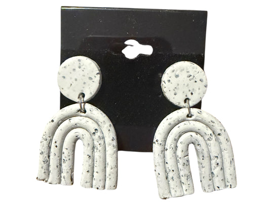 Clay grey rainbow earrings