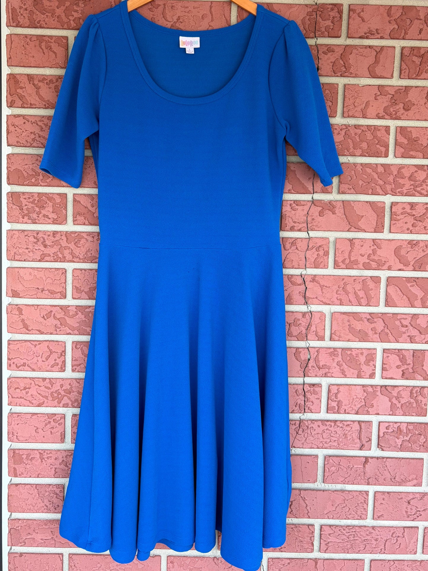 Lularoe blue a-line dress swoop neck