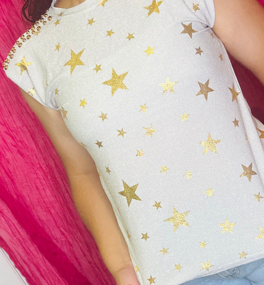 Gold star top