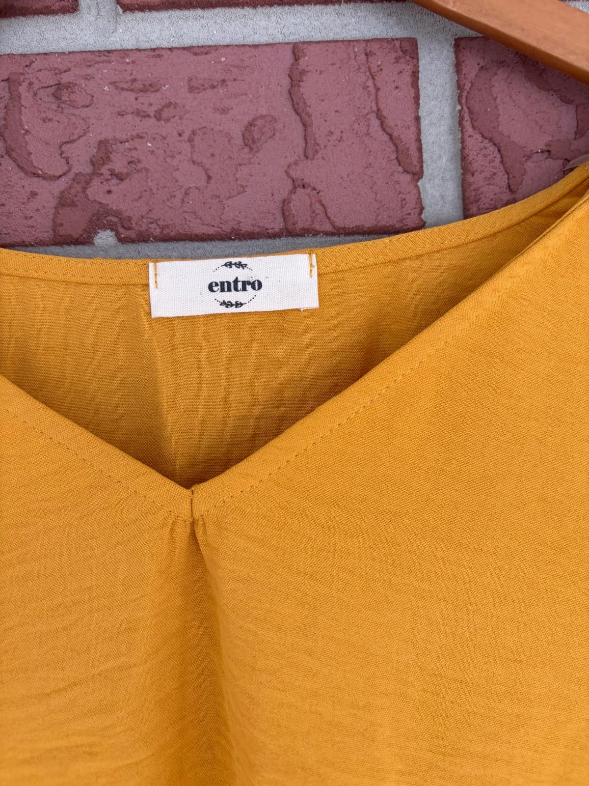Entro Goldenrod ruffle sleeves top