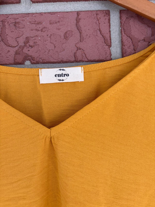 Entro Goldenrod ruffle sleeves top