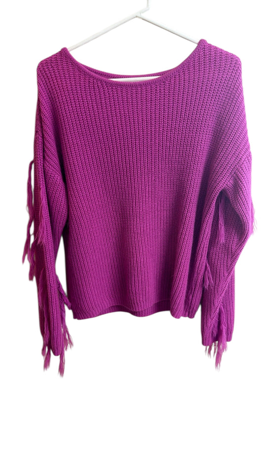 Purple sweater fringe sleeves