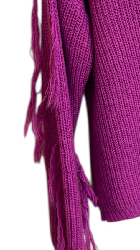 Purple sweater fringe sleeves
