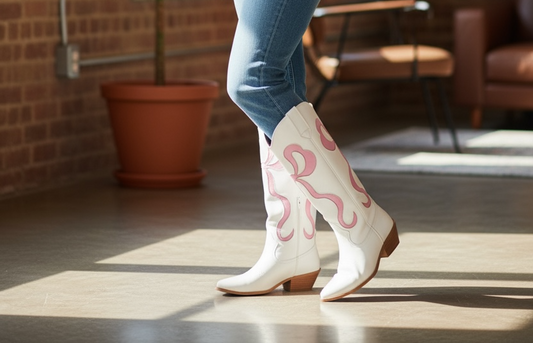 Black Friday White bow boots viral style