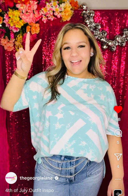 Teal flag concert tunic