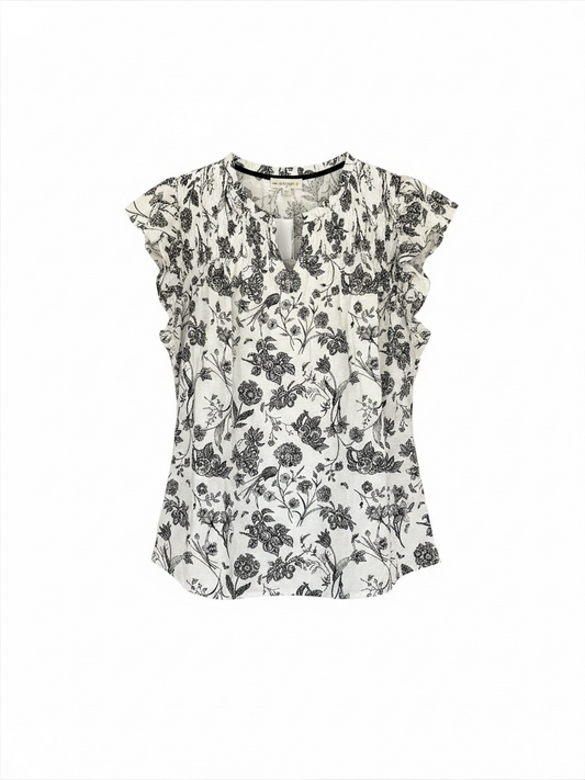 Floral ruffle top