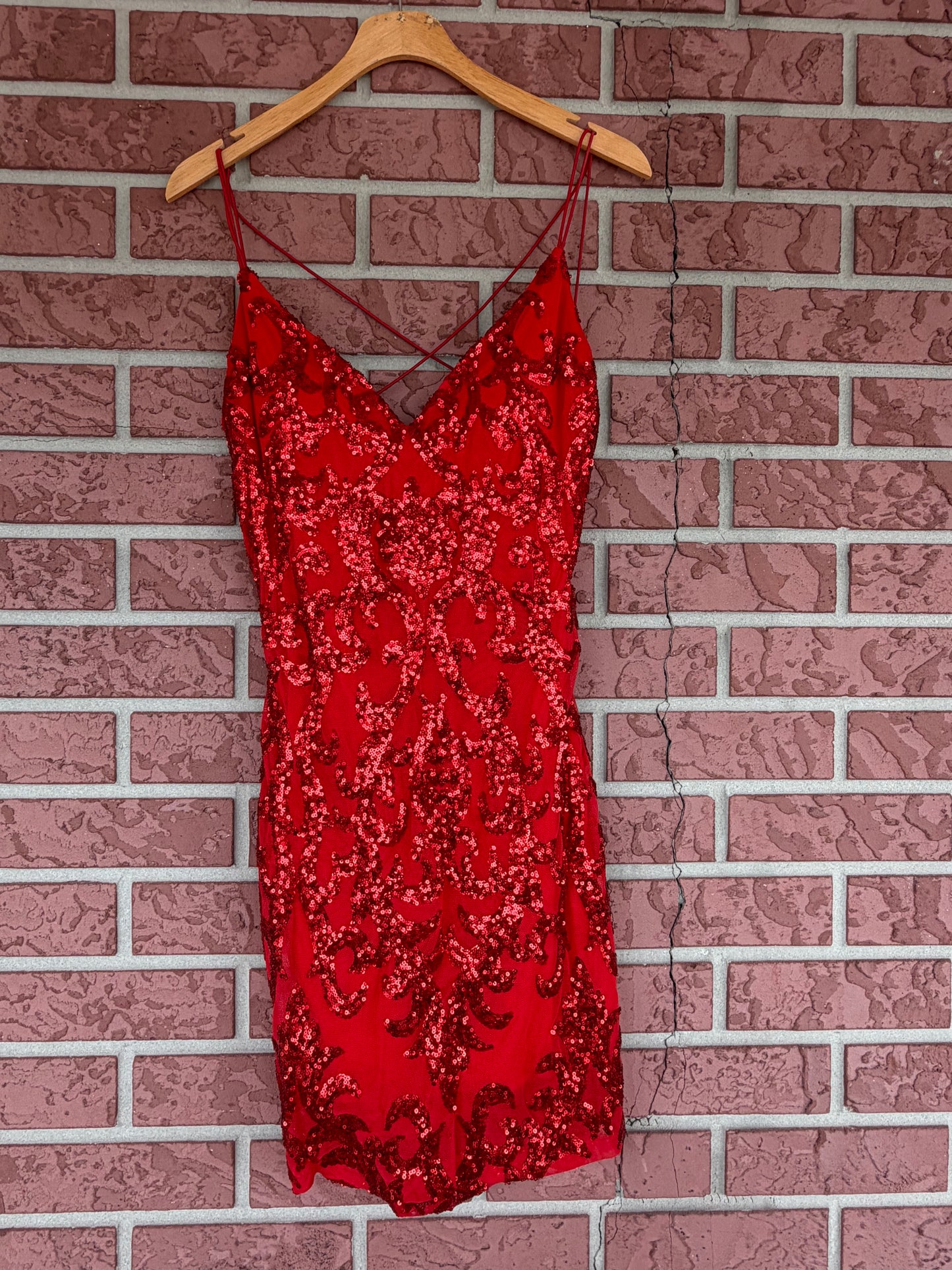 8501 Windor Red Sparkle dress