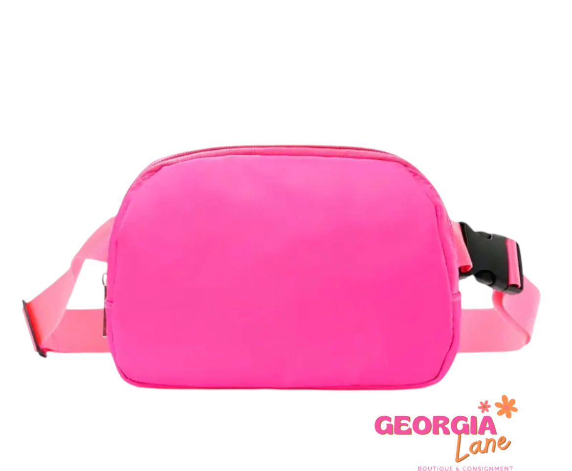 Hot Pink Belted clip bag