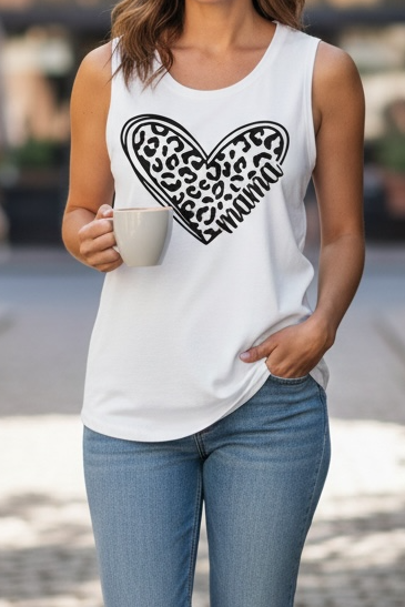 Mama tank cheetah heart