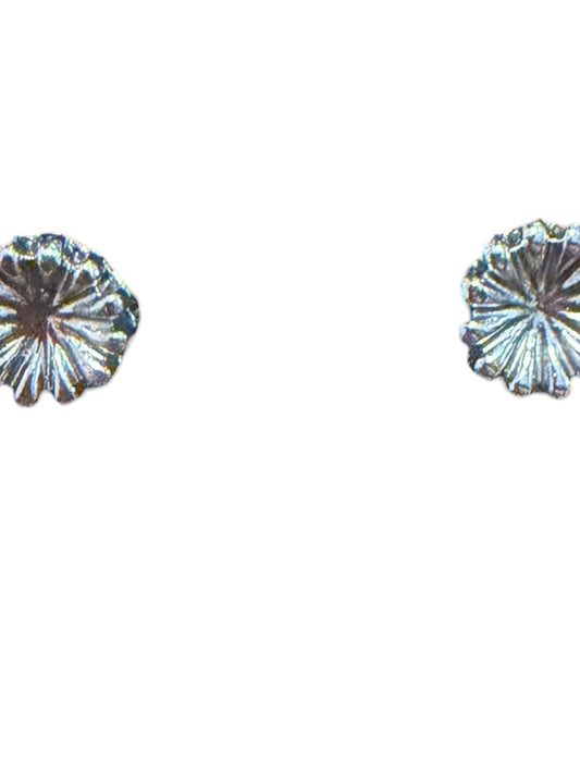 Western floral earrings silver tone