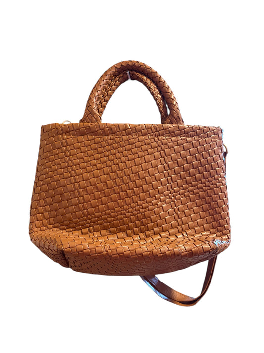 61107 Thirty One Tan croc bag with strap extension