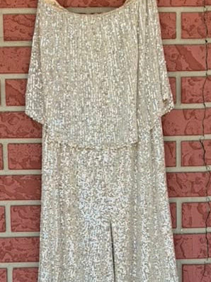 Venus sparkle silver strapless jumper