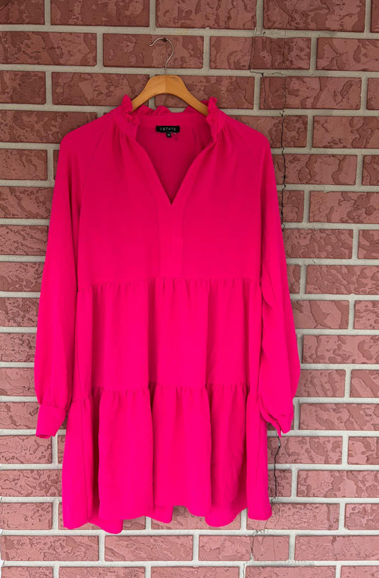 1. State Hot Pink Long Sleeve Dress