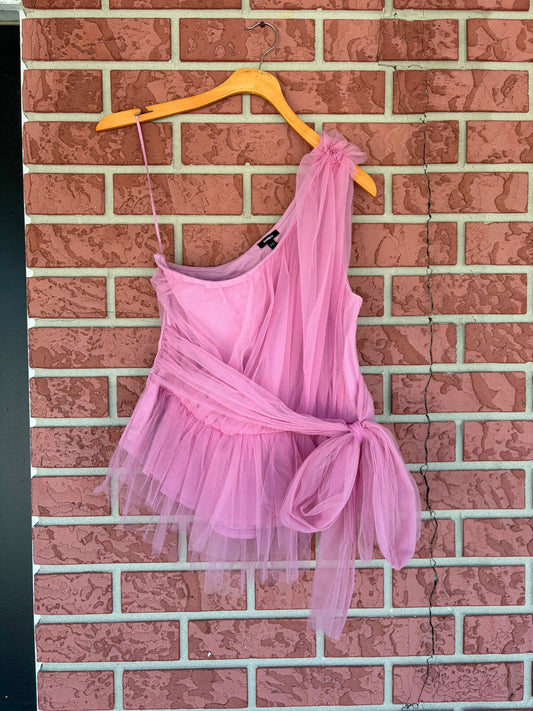 Express pink one shoulder top