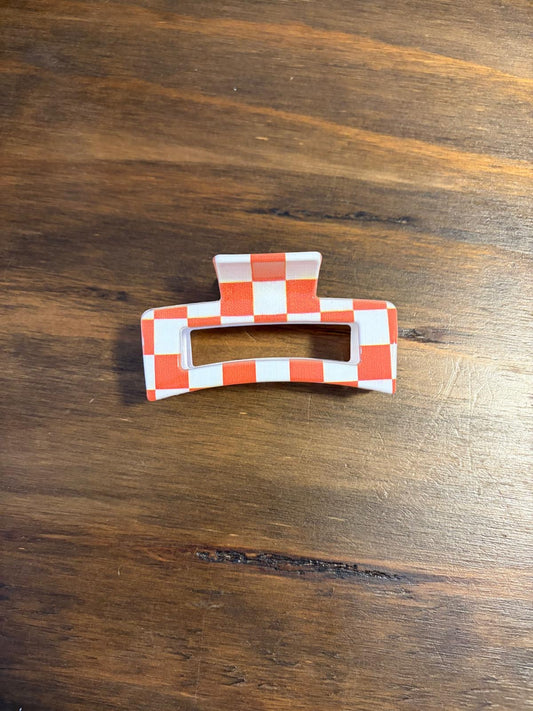 Assorted claw clips checkered