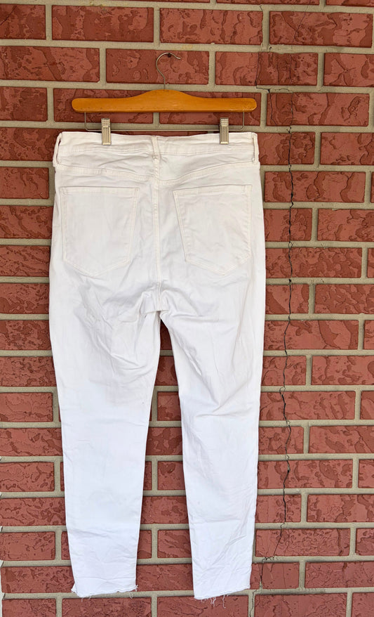 Old Navy Rockstar White Button Jeans