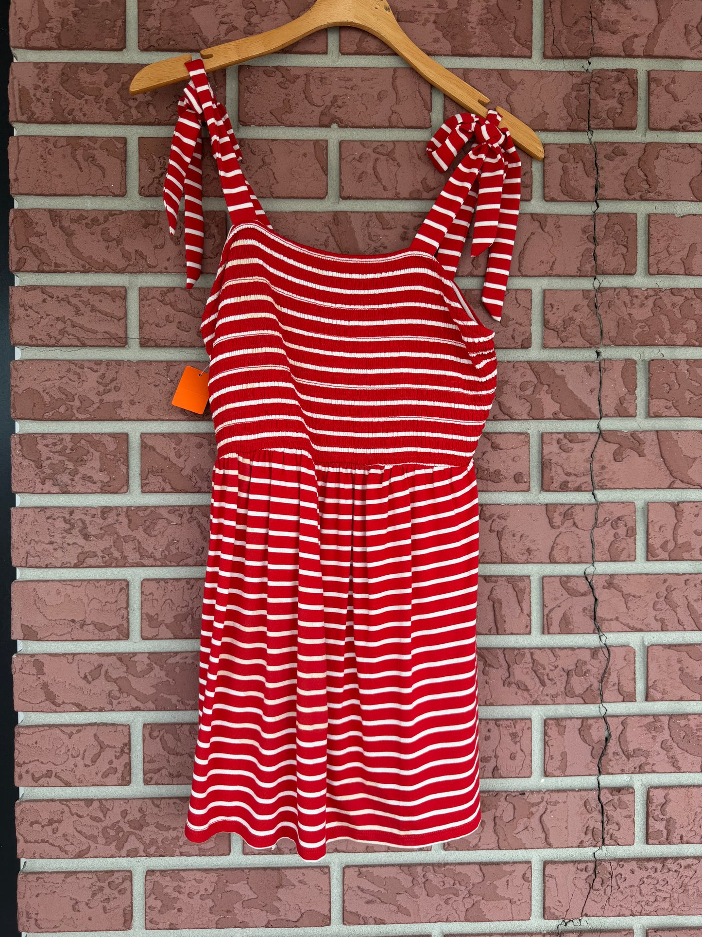 Isabel red strip tunic top