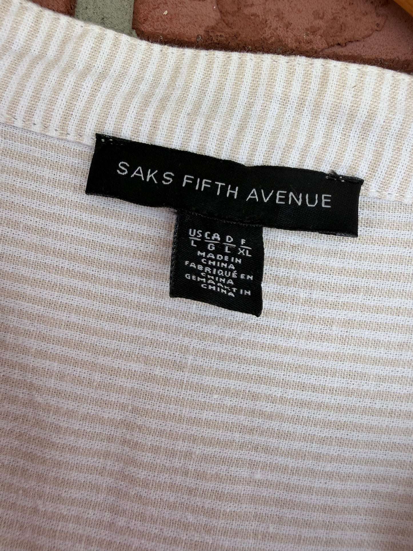 12020 Sal Fifth Avenue Striped Cream Dress