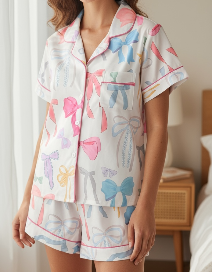 bows pajamas set
