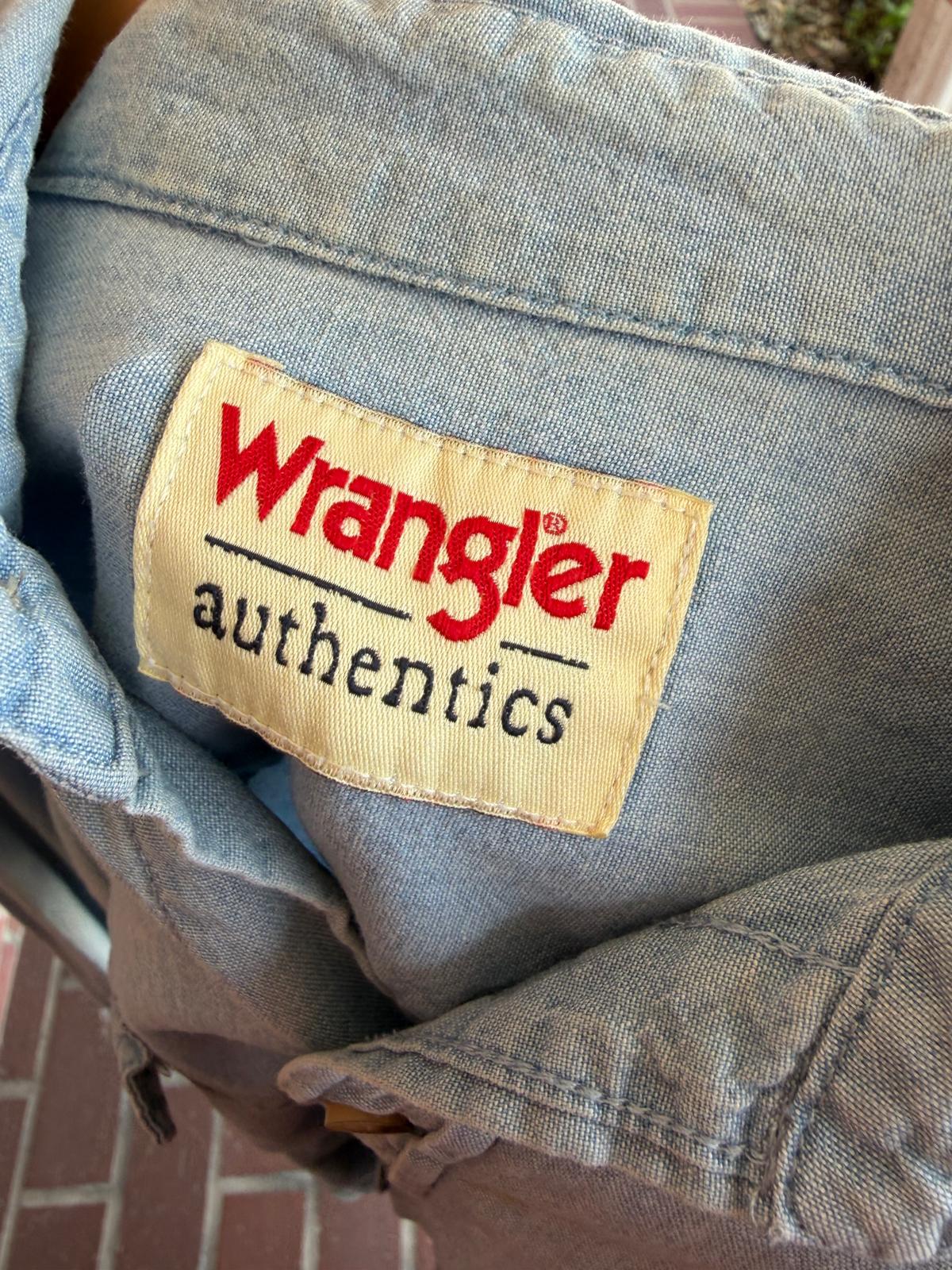 Wrangler blue denim button up
