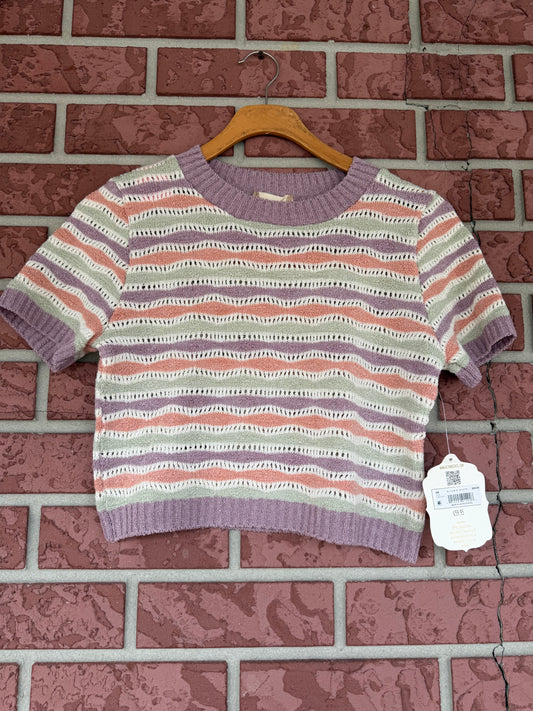 Altar’d State purple and green cropped sweater top