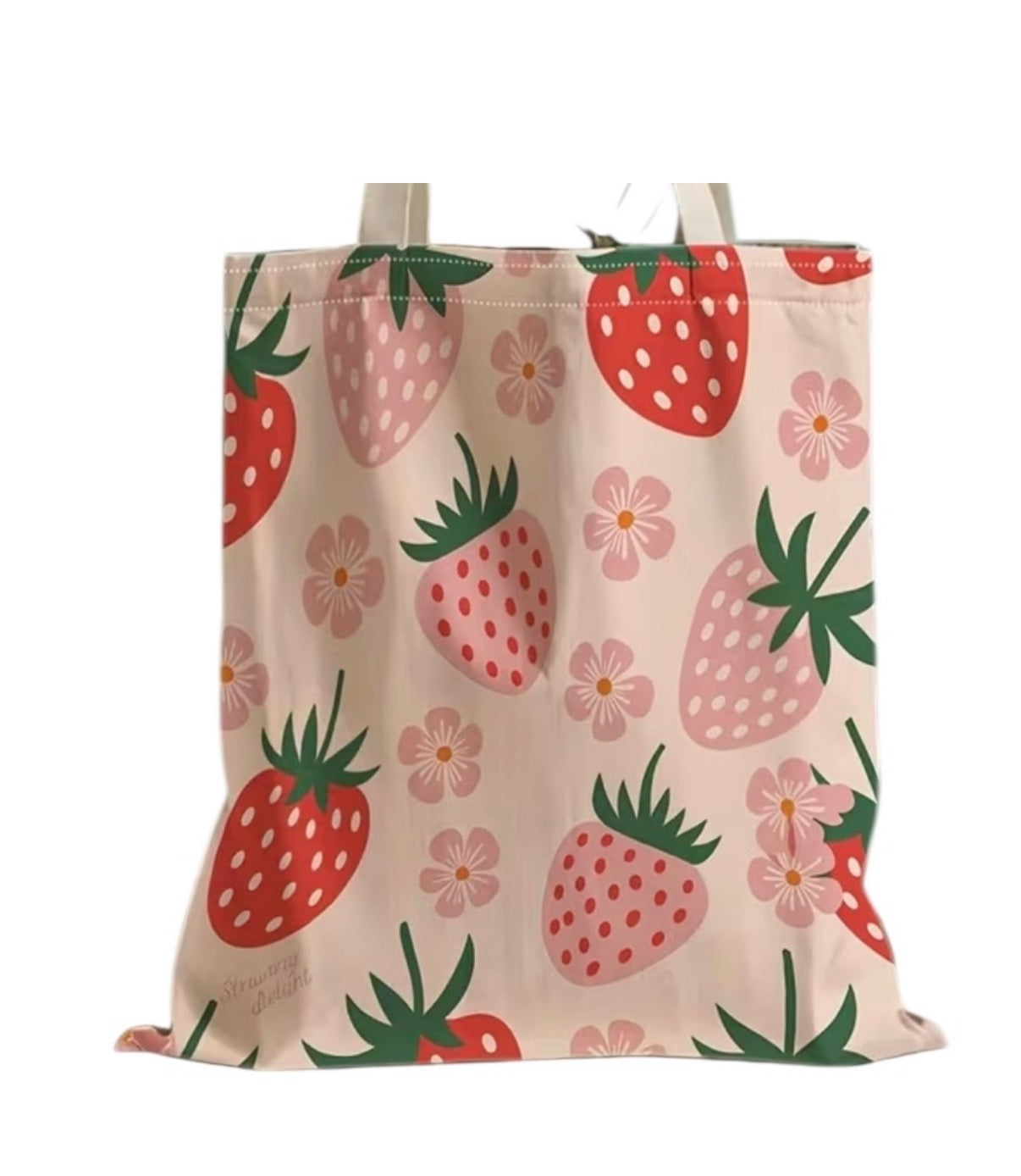 Strawberry canvas Bag pink