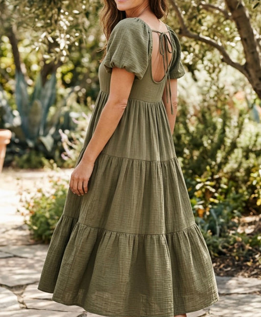 Green maxi dress