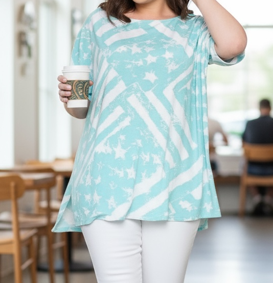 Teal flag concert tunic