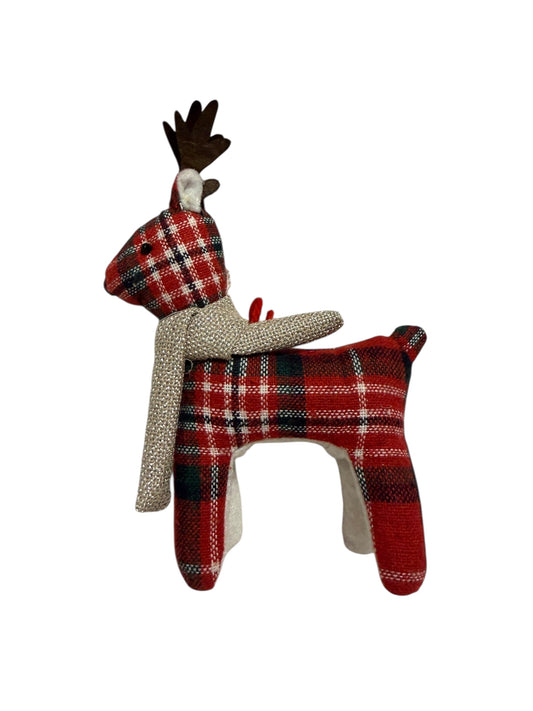 Reindeer red plaid ornaments