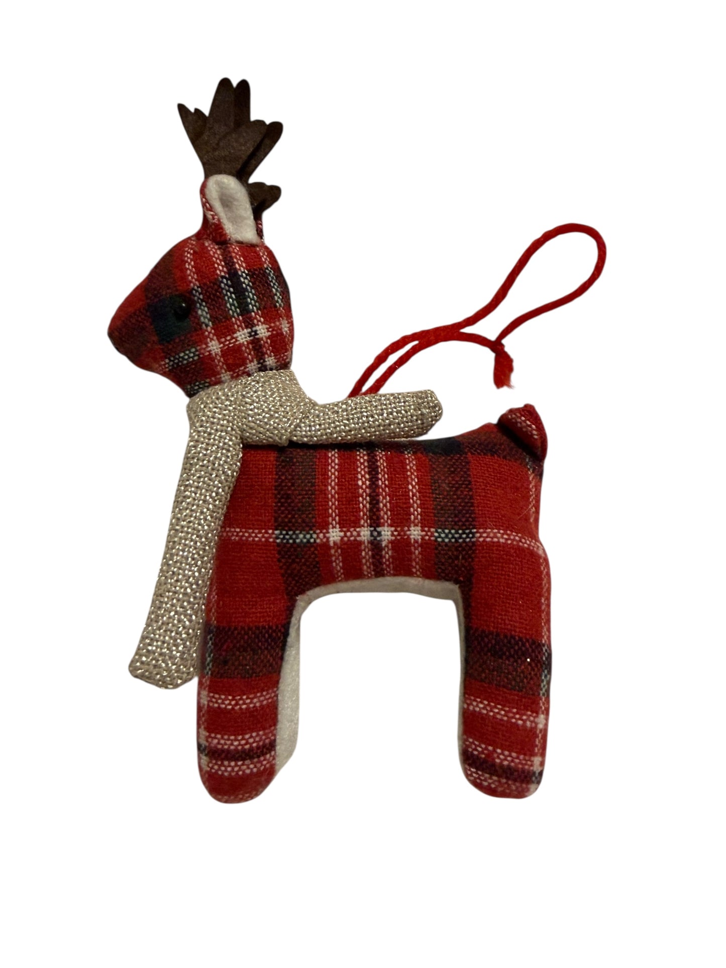 Reindeer red plaid ornaments