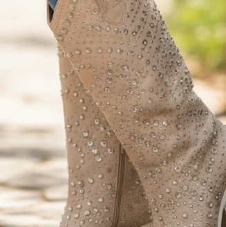 Bling cowboy boots Tan