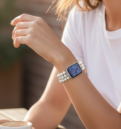 Bow Apple Watch bracelet pearls and bows