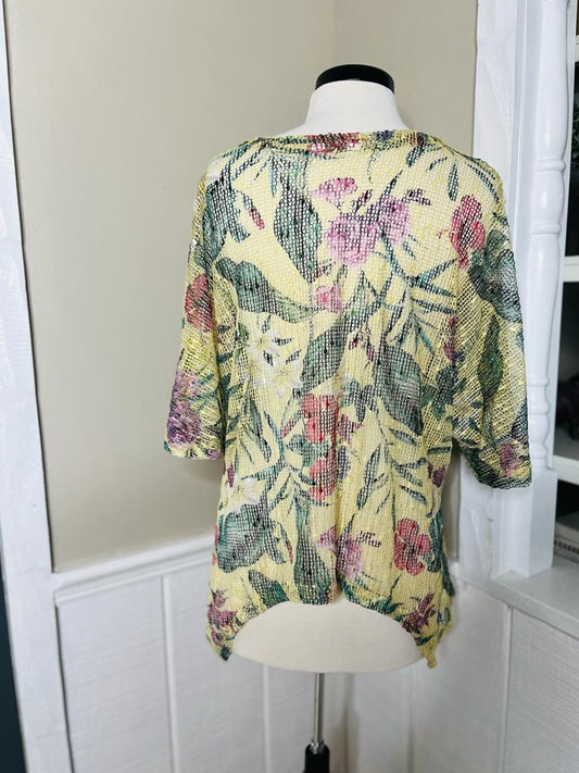 Floral Coral Bay Cardigan, Xl