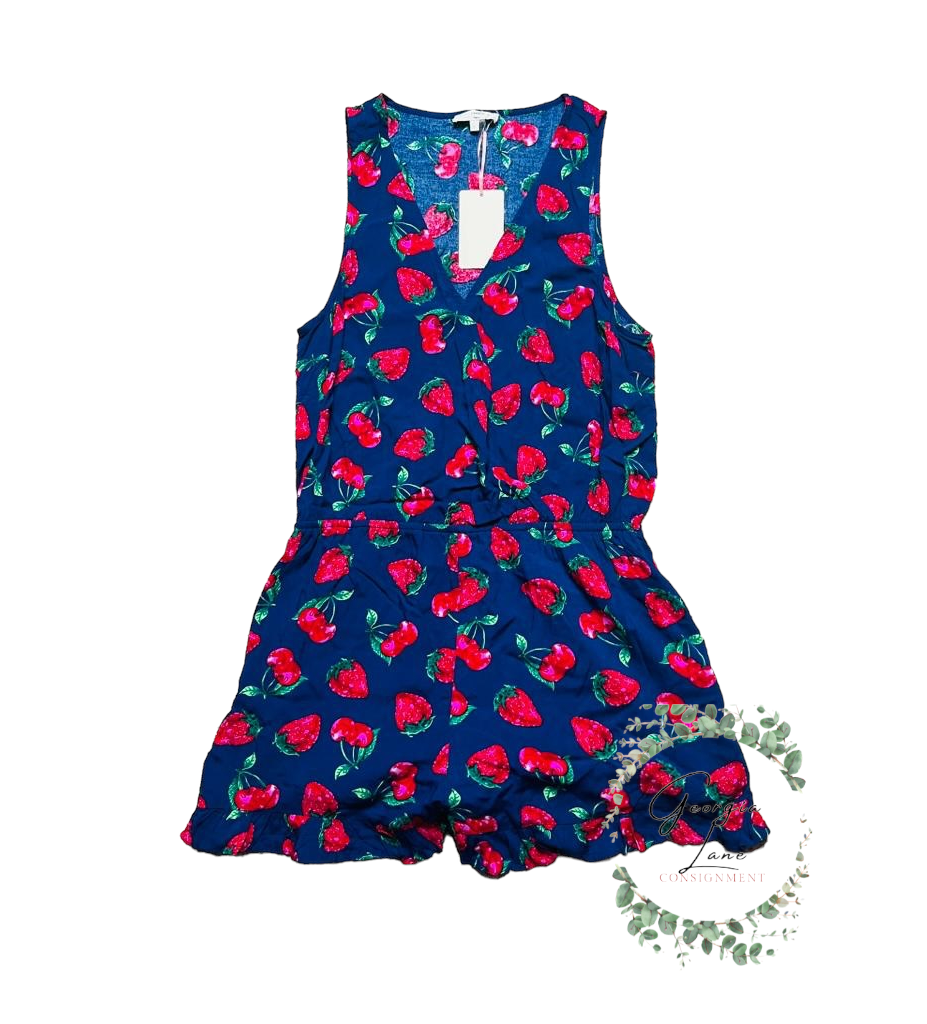 Strawberry Romper blue