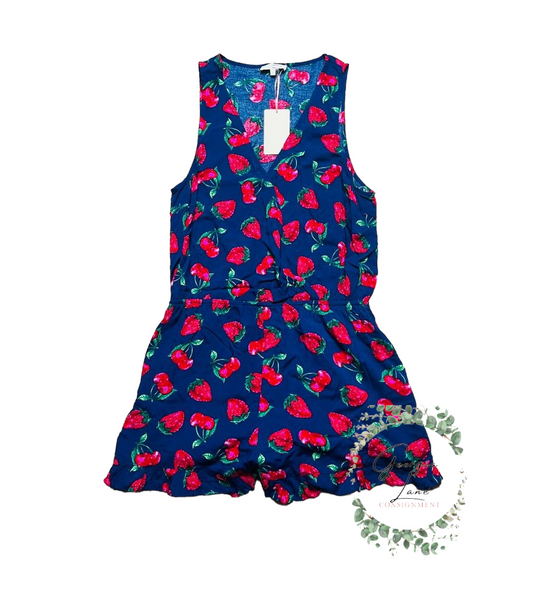 Strawberry Romper blue