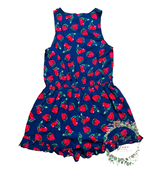 Strawberry Romper blue